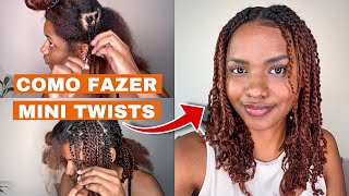 MINI TWISTS NO CABELO NATURAL  COMO FAZER MINI TWISTS [upl. by Nodlew]