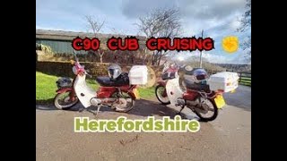 Honda C90  New carb gear shifter and fuel hose  A ride out to the New Harp Inn with JustinC 👍 [upl. by Gnol]