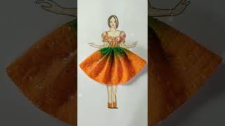 Simple dress design with washi tape  tissue paper 😍 fashion fashionstyle art viralvideo shorts [upl. by Lawrenson]