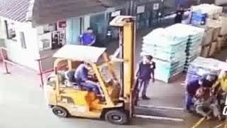 Forklift Versus Pedestrians Not a Fair or Safe Fight [upl. by Eicats]