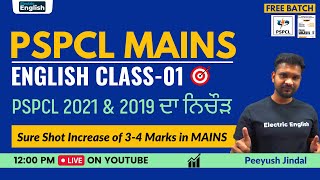 PSPCL MAINS English 🔴Class01  PSPCL English  PSPCL Exam Preparation  Electric English [upl. by Arikahc182]