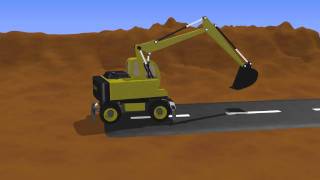 3D animation of excavator in Blender 2560 [upl. by Deppy]