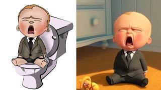 The Boss Baby  Funny Drawing Meme  Baby Vomit Fountain [upl. by So]