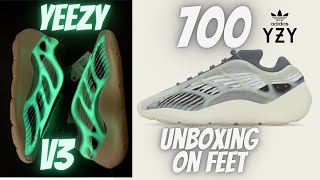 YEEZY 700 V3 FADE SALT UNBOXINGON FEET [upl. by Yerga453]