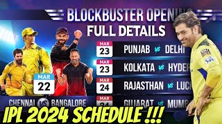 CSK VS RCB 🔥 IPL 2024 Schedule Full Match Details [upl. by Inohs]