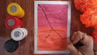 How to Draw Poster color painting for beginner  Poster Color painting Tutorial [upl. by Ahtnama]