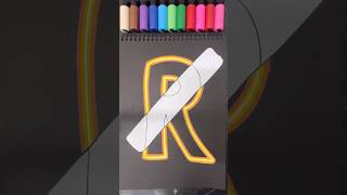 R  with Neon Lights art neonpainting drawing lettering neon shorts poscas [upl. by Rowan]