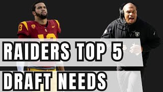 Top Five DRAFT NEEDS for the Las Vegas Raiders [upl. by Gniy802]