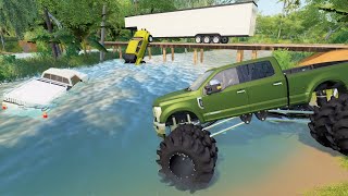 Millionaire saves villagers after huge storm  Farming Simulator 19 [upl. by Gavrilla]