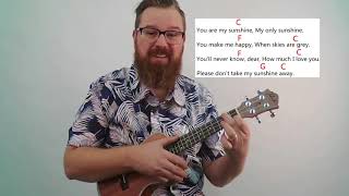 Update  Ranch Ukulele Lesson 4 Your first 2 Songs  Row Your Boat amp You are my sunshine [upl. by Melena210]