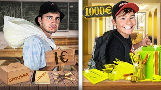 Fournitures Scolaires à 1€ vs 1000€ [upl. by Rakabuba]