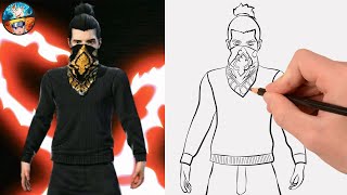 DRAWING ANKUSH FF BUNDLE SKIN FREE FIRE  HOW TO DRAW ANKUSH FF  Gambar Free fire [upl. by Orestes105]