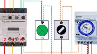 شرح طريقة تركيب كونتاكتور مع المؤقت contacteur avec horloge [upl. by Mahau]