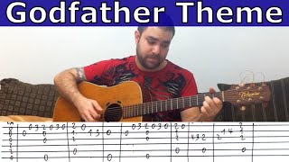 Fingerstyle Tutorial Godfather Theme  Guitar Lesson w TAB [upl. by Sholem]