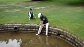 Golf Shot out of Water Hazard [upl. by Airemat]