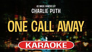 One Call Away Karaoke Version  Charlie Puth [upl. by Ewen543]