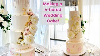 Wedding Cake Tutorial  Elegant Wedding Cake Ideas  Chyna B Sweets [upl. by Ennovyahs]