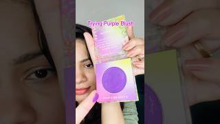 Blush blush love  blush makeup tutorial  purple blush purple lipstick  purple blush India shorts [upl. by Nylessoj]