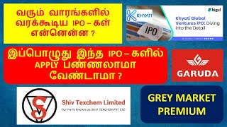 3 New Upcoming IPOs with Live Grey Market Premium [upl. by Leahcam]