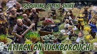 MESBG Narrative Battle Report  Scouring of the Shire  Attack on Tuckborough [upl. by Huey]