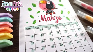 CALENDARIO MARZO  BULLET JOURNAL  DIY  MARCH CALENDAR [upl. by Culhert]