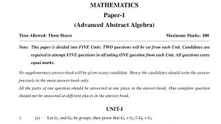 MSc previous Math Advanced Abstract Algebra 2024 Paper  Rajasthan University  PYQ [upl. by Asuncion198]