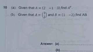 2024 GCE Mathematics Paper 1 Question 10 [upl. by Nilyarg]