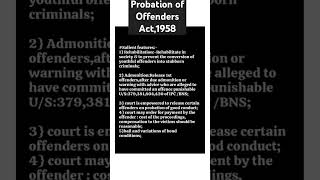 Probation of Offenders Act1958Introduction and features [upl. by Asuncion]