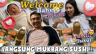 WELCOME TO THE WORLD BABY A  JENGUK destiyusrinip LANGSUNG AJAK MUKBANG SUSHI [upl. by Jobie509]