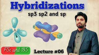 Hybridization  sp3 sp2 and sp Hybridizations FSc Part 1 chapter 6 and BS Lec6 hybridization [upl. by Naginarb885]