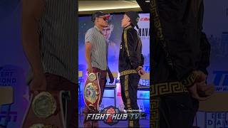 Oscar Valdez STARES DOWN Emanuel Navarrete at INTENSE first face off [upl. by Maunsell]