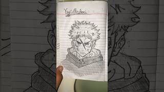 I make Yuji itadori in my death note drawing artwork anime yujiitadori jjk [upl. by Darian281]