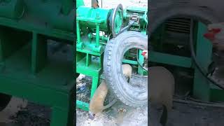 Scrap tire cutting and recycling tool Good tools and machinery make work easy [upl. by Imtiaz]