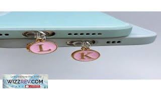 1pc Dust Plug Pink Pendant With 26 English Initial Letters On Both Review [upl. by Aldwin155]