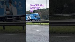 Beautiful blue MercedesBenz truck UK  🚚😍 automobile trucking car  jayqboomi travel [upl. by Anazus]