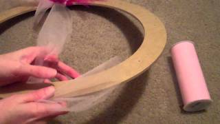 Tutorial on tulle valentine wreath pt1 [upl. by Anwahsit]