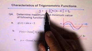 Maximum Minimum From Trigonometric Function Q4 [upl. by Reppep815]