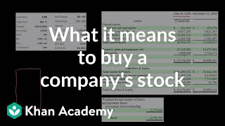 What it means to buy a companys stock  Stocks and bonds  Finance amp Capital Markets  Khan Academy [upl. by Gordan]