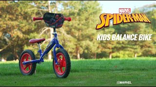 Marvel Spiderman Balance Bike  Huffy UK [upl. by Otirecul]