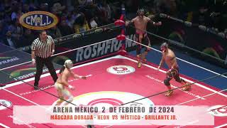 CMLL  FINAL GRAN ALTERNATIVAMÁSCARA DORADA  NEÓN VS MÍSTICO  BRILLANTE JRARENA MÉXICO020224 [upl. by Anyg]