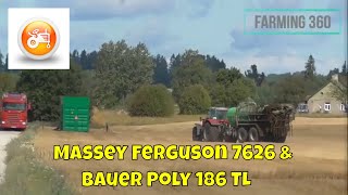 Slurry 2018  Massey Ferguson and Bauer Poly 185 TL slurry tank [upl. by Tremann902]