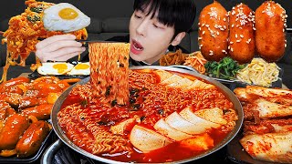 ASMR MUKBANG  직접 만든 순두부 열라면 먹방 amp 레시피 계란 스팸 김치  FIRE NOODLES EATING [upl. by Erme83]