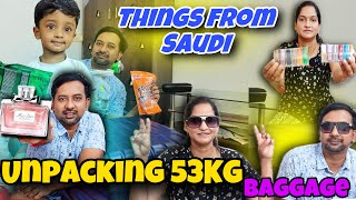 ✈️ Saudi to India  what we brought from saudi  Unpacking 53KG baggage  Tamil Vlog [upl. by Latterll]