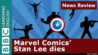 Marvel Comics Stan Lee dies BBC News Review [upl. by Eihpos]