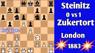 Steinitz vs Zukertort  London chess [upl. by Jagir]