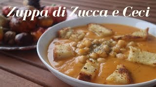 Zuppa di ceci e zucca con crostini e aromi [upl. by Olav]