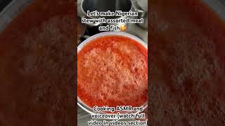 Nigerian stew with assorted meat and fish nigeriandishes cooking asmrfood asmrcooking foodvlogs [upl. by Kehr]