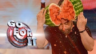 Mans Head vs Huge Watermelons  Go For It [upl. by Doughman]