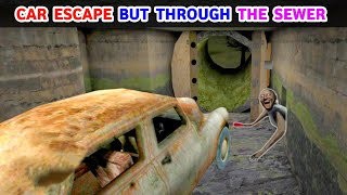 GRANNY NEW UPDATE CAR ESCAPE BUT THROUGH THE SEWER [upl. by Selij]