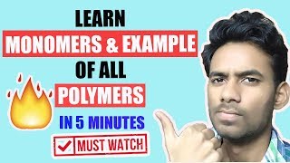 LEARN MONOMERS OF ALL POLYMERS WITH EXAMPLES  Chemistry in Every Day Life TRICK TEACHER [upl. by Aikyt339]